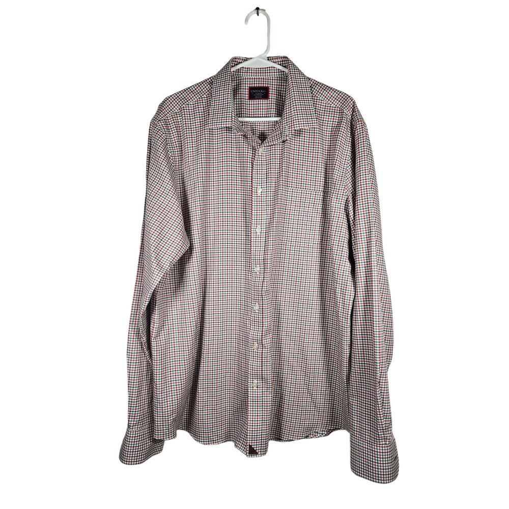 UNTUCKit Men's Long Sleeve Button Down‎ Dress Shirt XLarge Red Blue Plaid
